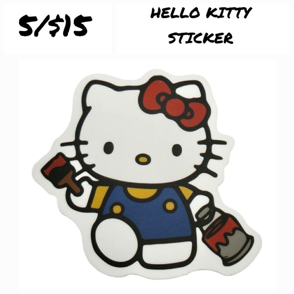 Hello Kitty Sticker Cat Painting Paint Self-Adhesive Matte Laptop Luggage Locker